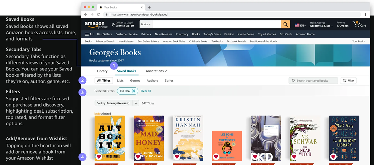 Amazon Your Books desktop
